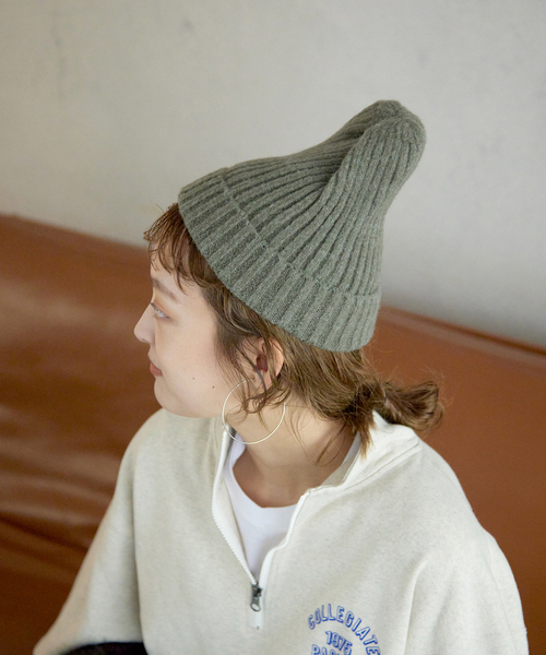 SLOBE IENA(スローブイエナ)の「SLOBE ニットキャップ(ニットキャップ/ビーニー・レディース・オレンジ/グレー/ブラック/カーキ・FREE)」の13枚目の写真