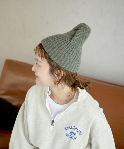 SLOBE IENA(スローブイエナ)の「SLOBE ニットキャップ(ニットキャップ/ビーニー・レディース・オレンジ/グレー/ブラック/カーキ・FREE)」の15枚目の写真