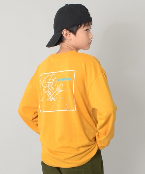 GLAZOS(グラソス)の「アソートバックプリント長袖Tシャツ(Tシャツ/カットソー・キッズ・カーキ/グレー/オフホワイト/オレンジ/チャコールグレー/ブルー・160cm/150cm/170cm/140cm)」の12枚目の写真