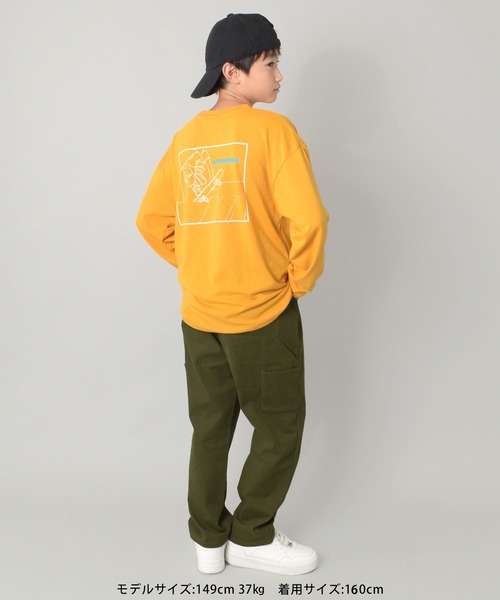 GLAZOS(グラソス)の「アソートバックプリント長袖Tシャツ(Tシャツ/カットソー・キッズ・カーキ/グレー/オフホワイト/オレンジ/チャコールグレー/ブルー・160cm/150cm/170cm/140cm)」の7枚目の写真