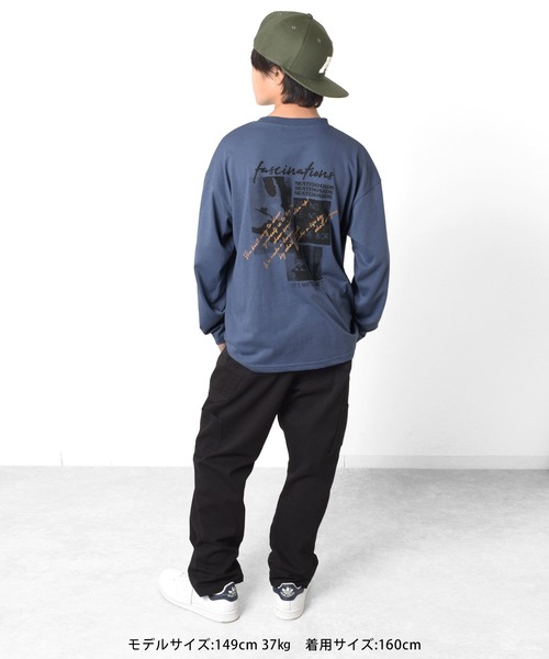 GLAZOS(グラソス)の「アソートバックプリント長袖Tシャツ(Tシャツ/カットソー・キッズ・カーキ/グレー/オフホワイト/オレンジ/チャコールグレー/ブルー・160cm/150cm/170cm/140cm)」の13枚目の写真