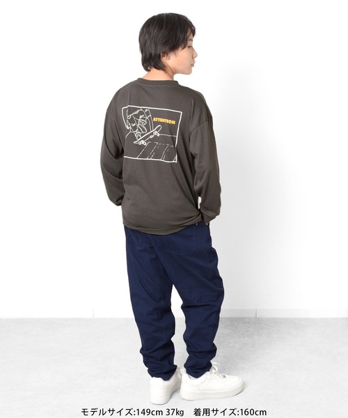 GLAZOS(グラソス)の「アソートバックプリント長袖Tシャツ(Tシャツ/カットソー・キッズ・カーキ/グレー/オフホワイト/オレンジ/チャコールグレー/ブルー・160cm/150cm/170cm/140cm)」の22枚目の写真