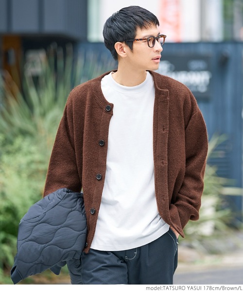 coca（coca）（コカ）の「メンズモヘアタッチニットカーディガン（カーディガン/ボレロ・メンズ・ブラウン/ブラック・M/L/XL）」の9枚目の写真