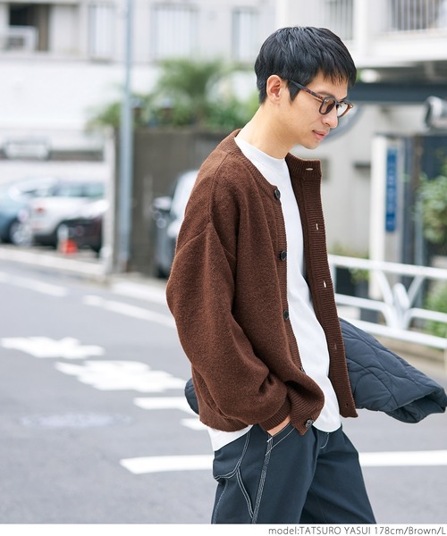coca（coca）（コカ）の「メンズモヘアタッチニットカーディガン（カーディガン/ボレロ・メンズ・ブラウン/ブラック・M/L/XL）」の11枚目の写真