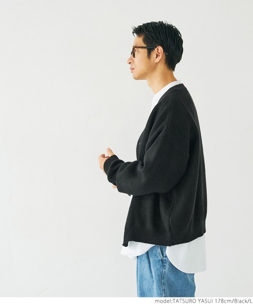 coca（coca）（コカ）の「メンズモヘアタッチニットカーディガン（カーディガン/ボレロ・メンズ・ブラウン/ブラック・M/L/XL）」の4枚目の写真