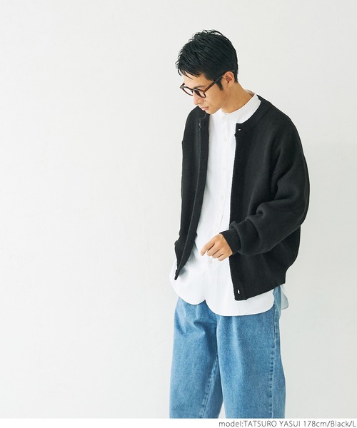 coca（coca）（コカ）の「メンズモヘアタッチニットカーディガン（カーディガン/ボレロ・メンズ・ブラウン/ブラック・M/L/XL）」の7枚目の写真
