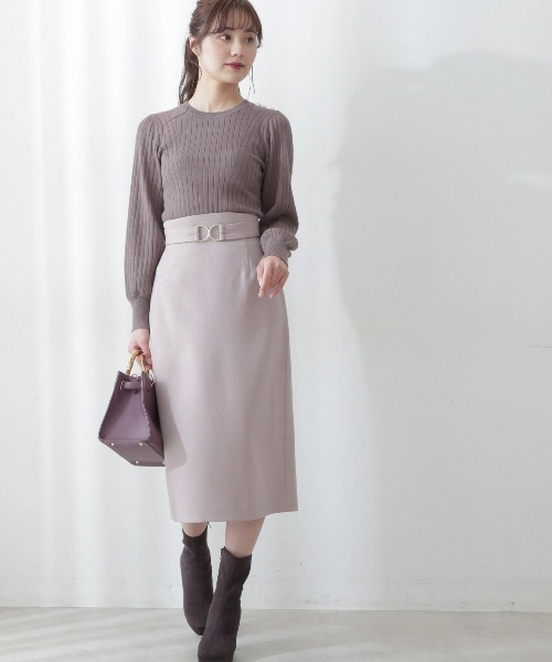 PROPORTION BODY DRESSING(プロポーションボディドレッシング)の「ベルトデザインタイトSK / 1212220016(スカート・レディース・ネイビー/ベージュ/ライトグリーン・X-SMALL/SMALL/MEDIUM)」の15枚目の写真