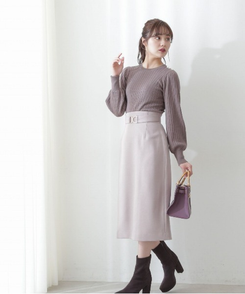 PROPORTION BODY DRESSING(プロポーションボディドレッシング)の「ベルトデザインタイトSK / 1212220016(スカート・レディース・ネイビー/ベージュ/ライトグリーン・X-SMALL/SMALL/MEDIUM)」の13枚目の写真