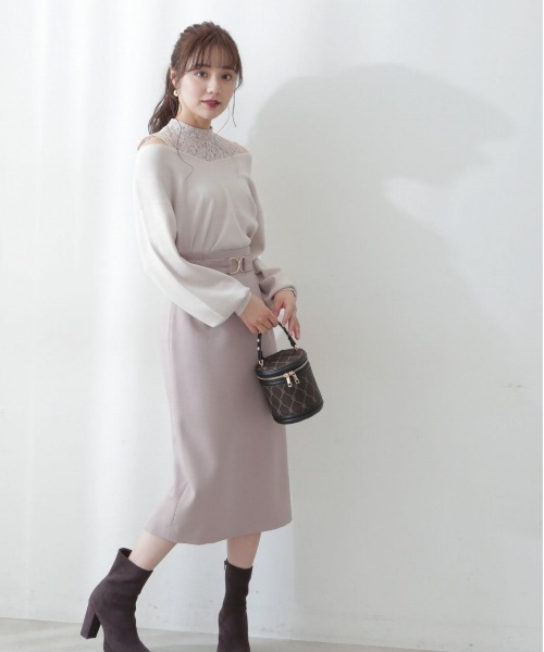 PROPORTION BODY DRESSING(プロポーションボディドレッシング)の「ベルトデザインタイトSK / 1212220016(スカート・レディース・ネイビー/ベージュ/ライトグリーン・X-SMALL/SMALL/MEDIUM)」の10枚目の写真