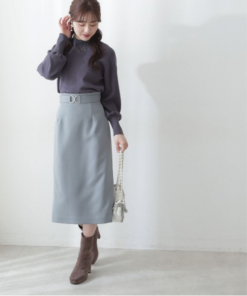 PROPORTION BODY DRESSING(プロポーションボディドレッシング)の「ベルトデザインタイトSK / 1212220016(スカート・レディース・ネイビー/ベージュ/ライトグリーン・X-SMALL/SMALL/MEDIUM)」の16枚目の写真