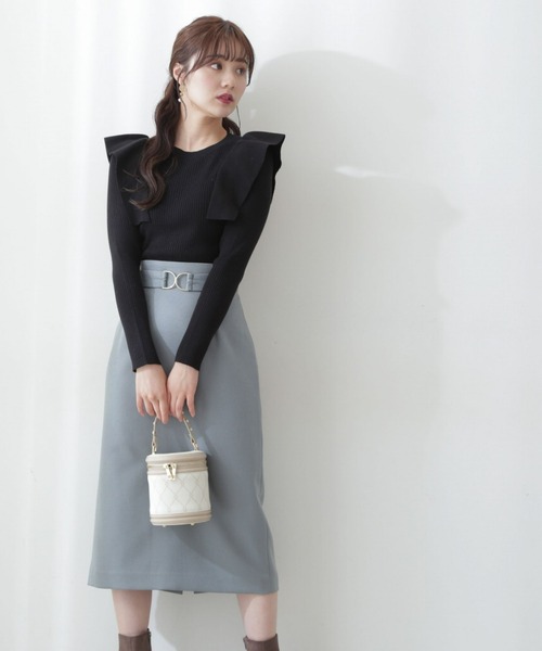 PROPORTION BODY DRESSING(プロポーションボディドレッシング)の「ベルトデザインタイトSK / 1212220016(スカート・レディース・ネイビー/ベージュ/ライトグリーン・X-SMALL/SMALL/MEDIUM)」の11枚目の写真