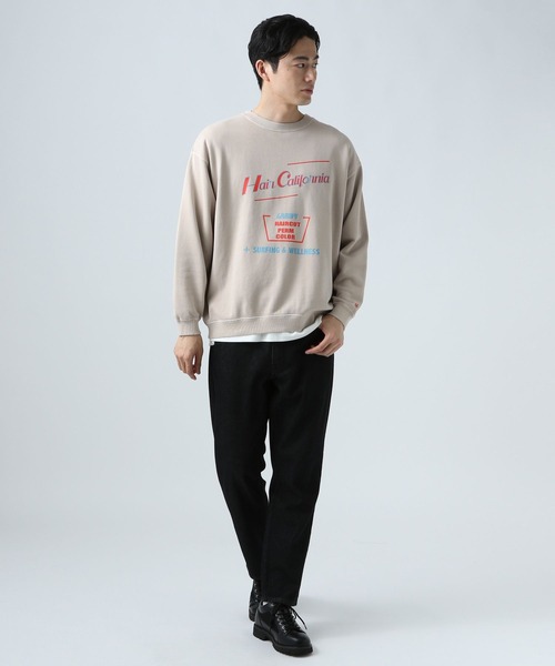 BAYFLOW(ベイフロー)の「【BAYFLOW×HAIR CALIFORNIA】クルースウェットプルオーバー(Tシャツ/カットソー・メンズ・パープル/カーキ/アイボリー・MEDIUM/LARGE)」の4枚目の写真