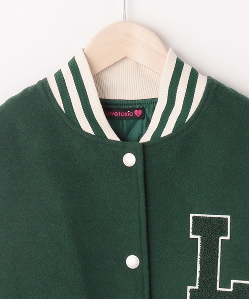 LOVETOXIC(ラブトキシック)の「裏キルトスタジャン(ブルゾン・キッズ・グリーン/ネイビー/ブラック・L/S/M)」の11枚目の写真