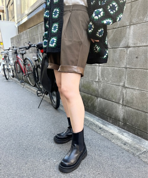 CPCM（シーピーシーエム）の「折り返しフェイクレザー2WAYハーフパンツ（その他パンツ・レディース・ブラック/ブラウン/アイボリー/グレー・FREE）」の14枚目の写真
