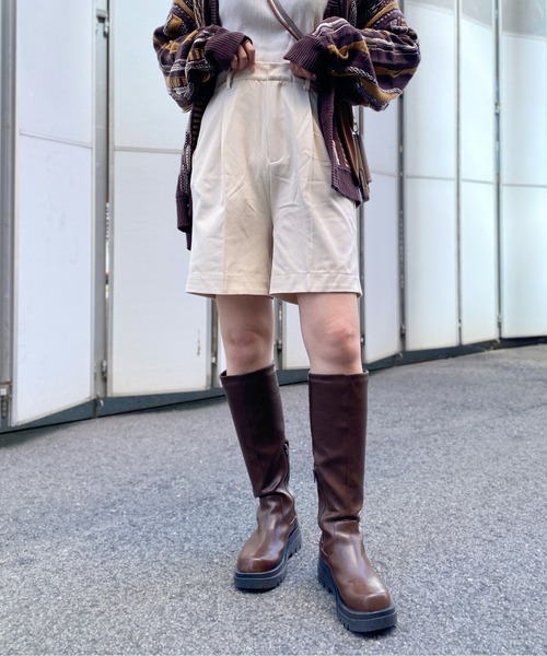 CPCM（シーピーシーエム）の「折り返しフェイクレザー2WAYハーフパンツ（その他パンツ・レディース・ブラック/ブラウン/アイボリー/グレー・FREE）」の11枚目の写真