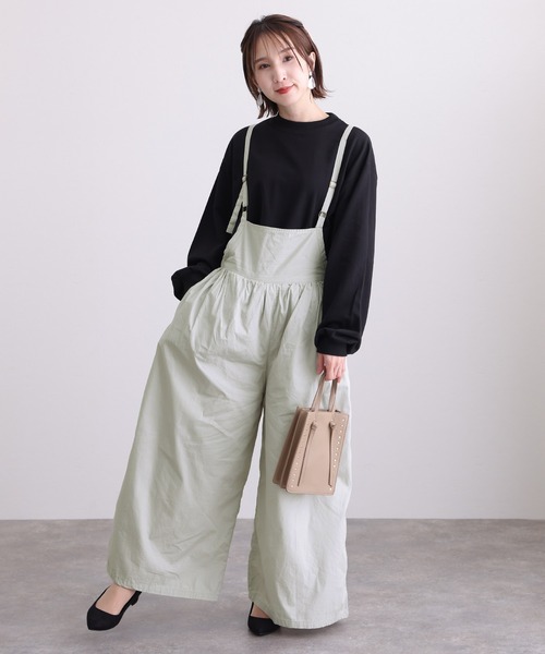 ElegChic(エレグシック)の「ギャザーサロペットライトパンツ(サロペット/オーバーオール・レディース・ライトグレー/ブルーグレー/ブラック・LL~3L/4L~5L/M~L)」の11枚目の写真