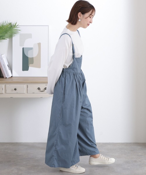 ElegChic(エレグシック)の「ギャザーサロペットライトパンツ(サロペット/オーバーオール・レディース・ライトグレー/ブルーグレー/ブラック・LL~3L/4L~5L/M~L)」の13枚目の写真