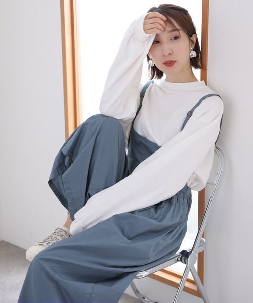 ElegChic(エレグシック)の「ギャザーサロペットライトパンツ(サロペット/オーバーオール・レディース・ライトグレー/ブルーグレー/ブラック・LL~3L/4L~5L/M~L)」の15枚目の写真