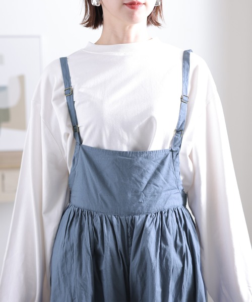 ElegChic(エレグシック)の「ギャザーサロペットライトパンツ(サロペット/オーバーオール・レディース・ライトグレー/ブルーグレー/ブラック・LL~3L/4L~5L/M~L)」の16枚目の写真