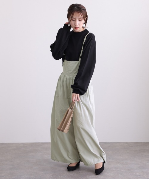 ElegChic(エレグシック)の「ギャザーサロペットライトパンツ(サロペット/オーバーオール・レディース・ライトグレー/ブルーグレー/ブラック・LL~3L/4L~5L/M~L)」の21枚目の写真