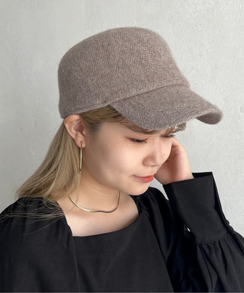 prose verse（プロズヴェール）の「マッチウールキャップ（キャップ・レディース・ベージュ/ブラック/アイボリー・ﾌﾘ-）」の3枚目の写真