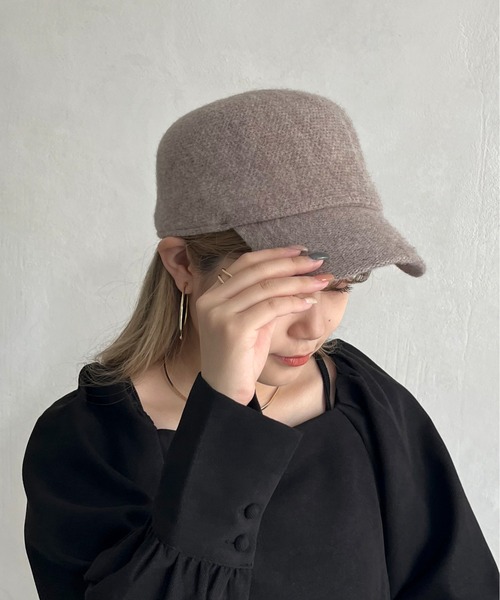 prose verse（プロズヴェール）の「マッチウールキャップ（キャップ・レディース・ベージュ/ブラック/アイボリー・ﾌﾘ-）」の4枚目の写真