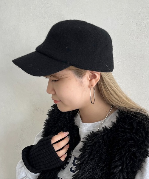 prose verse（プロズヴェール）の「マッチウールキャップ（キャップ・レディース・ベージュ/ブラック/アイボリー・ﾌﾘ-）」の6枚目の写真