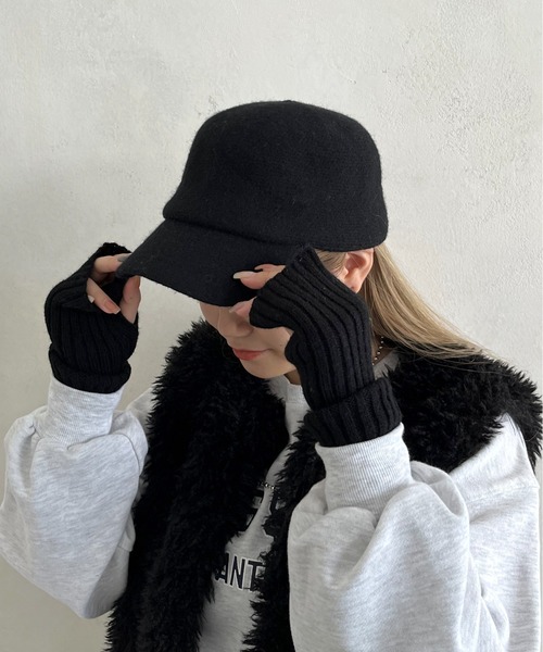 prose verse（プロズヴェール）の「マッチウールキャップ（キャップ・レディース・ベージュ/ブラック/アイボリー・ﾌﾘ-）」の5枚目の写真