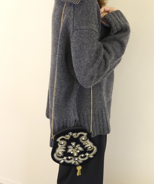 【美品】ThinkBee！ パリ モンマルトル丘 ビーズ刺繍 ショルダーバッグ 美品】ThinkBee！ パリ モンマルトル丘 ビーズ刺繍 ショルダー