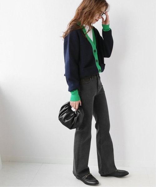 JOURNAL STANDARD relume（ジャーナルスタンダード　レリューム）の「《追加》ダブルニットコントラストカーディガン（カーディガン/ボレロ・レディース・ネイビー・FREE）」の4枚目の写真