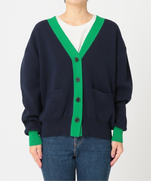 JOURNAL STANDARD relume（ジャーナルスタンダード　レリューム）の「《追加》ダブルニットコントラストカーディガン（カーディガン/ボレロ・レディース・ネイビー・FREE）」の10枚目の写真
