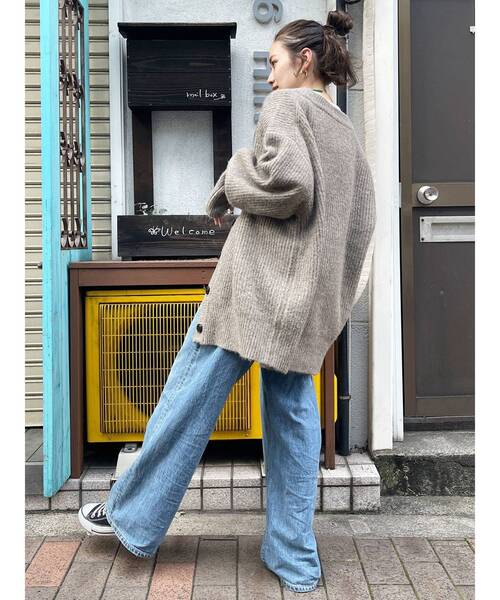 Ungrid(アングリッド)の「ミドル丈ニットカーデ(カーディガン/ボレロ・レディース・ヘザーグレー/アイボリー/ブラウン/ダークグリーン・FREE)」の17枚目の写真