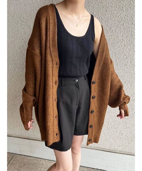 Ungrid(アングリッド)の「ミドル丈ニットカーデ(カーディガン/ボレロ・レディース・ヘザーグレー/アイボリー/ブラウン/ダークグリーン・FREE)」の20枚目の写真