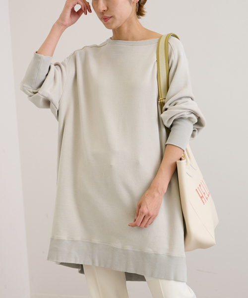 FRAMeWORK(フレームワーク)の「ヘビー裏毛チュニックワンピース(Tシャツ/カットソー・レディース・ライトグレー/ネイビー/モカ・FREE)」の19枚目の写真