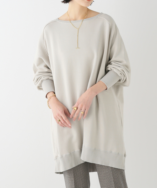 FRAMeWORK(フレームワーク)の「ヘビー裏毛チュニックワンピース(Tシャツ/カットソー・レディース・ライトグレー/ネイビー/モカ・FREE)」の13枚目の写真
