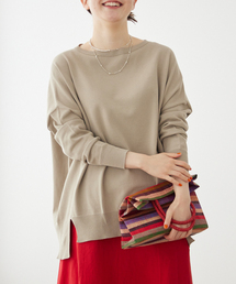 IENA | コットンストレッチ NEO ワイド長袖プルオーバー(ニット/セーター)