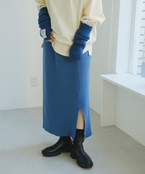 Kastane（カスタネ）の「ミラノリブスカート（スカート・レディース・ブラック/ブルー/アイボリー・FREE）」の14枚目の写真