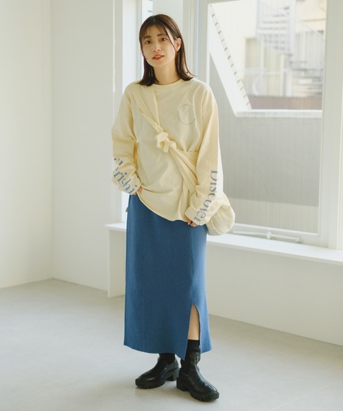 Kastane（カスタネ）の「ミラノリブスカート（スカート・レディース・ブラック/ブルー/アイボリー・FREE）」の16枚目の写真