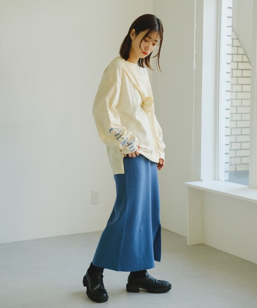 Kastane（カスタネ）の「ミラノリブスカート（スカート・レディース・ブラック/ブルー/アイボリー・FREE）」の17枚目の写真