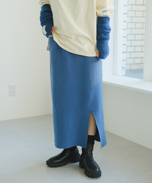 Kastane（カスタネ）の「ミラノリブスカート（スカート・レディース・ブラック/ブルー/アイボリー・FREE）」の20枚目の写真