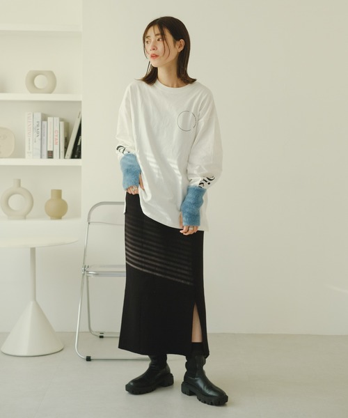Kastane（カスタネ）の「ミラノリブスカート（スカート・レディース・ブラック/ブルー/アイボリー・FREE）」の9枚目の写真