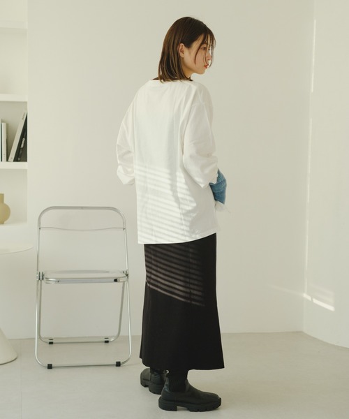 Kastane（カスタネ）の「ミラノリブスカート（スカート・レディース・ブラック/ブルー/アイボリー・FREE）」の8枚目の写真