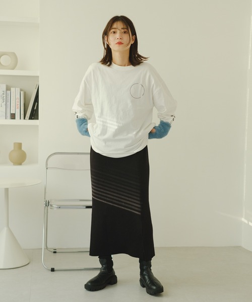 Kastane（カスタネ）の「ミラノリブスカート（スカート・レディース・ブラック/ブルー/アイボリー・FREE）」の7枚目の写真