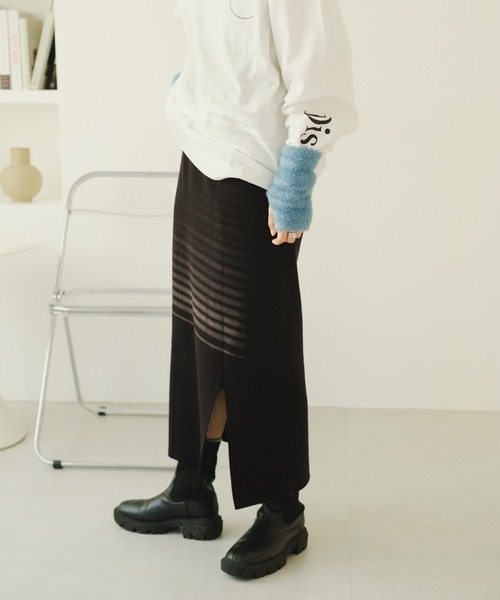 Kastane（カスタネ）の「ミラノリブスカート（スカート・レディース・ブラック/ブルー/アイボリー・FREE）」の4枚目の写真