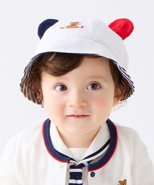 MIKI HOUSE（ミキハウス）の「耳付ベビー帽子（ハット・キッズ・ホワイト・SS(40-44cm)/S(44-48cm)/M）」の9枚目の写真
