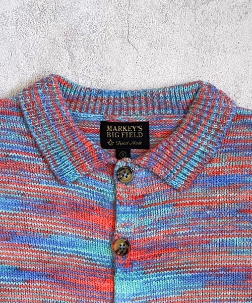 BIG FIELD（ビッグフィールド）の「【おうちで洗えるニット】エリ付きMIXニットカーディガン（kids/XS～LL）（カーディガン/ボレロ・キッズ・ライトブルー/グリーン・XS/S/M/L/LL）」の9枚目の写真