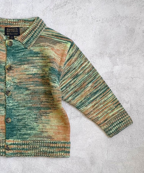 BIG FIELD（ビッグフィールド）の「【おうちで洗えるニット】エリ付きMIXニットカーディガン（kids/XS～LL）（カーディガン/ボレロ・キッズ・ライトブルー/グリーン・XS/S/M/L/LL）」の11枚目の写真