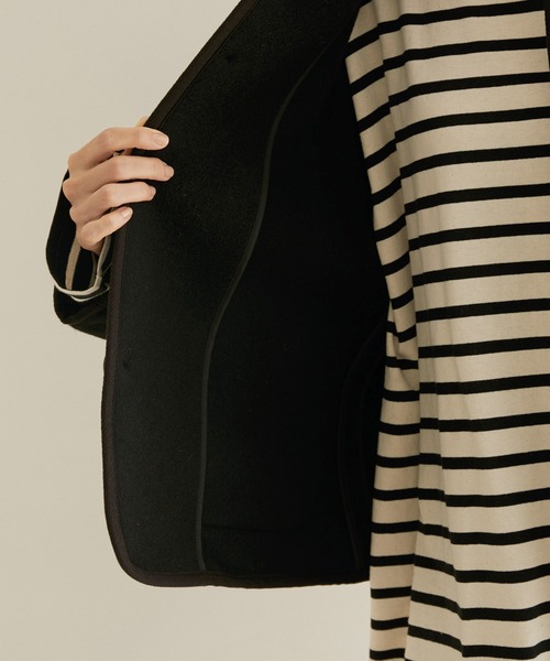 DANTON（ダントン）の「【DANTON（ダントン）】ウールライトパイルカバーオールジャケット（カバーオール・レディース・ブラック/ベージュ・36）」の9枚目の写真