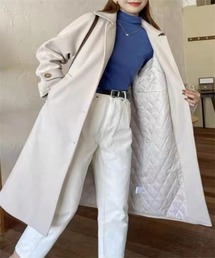 ステンカラーコート キルティング仕様