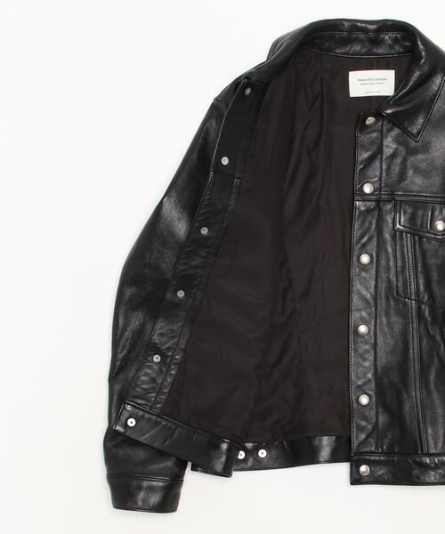 beautiful people(ビューティフルピープル)の「beautiful people vintage leather jean jacket 1245402809(その他アウター・メンズ・ブラック・X-LARGE)」の9枚目の写真